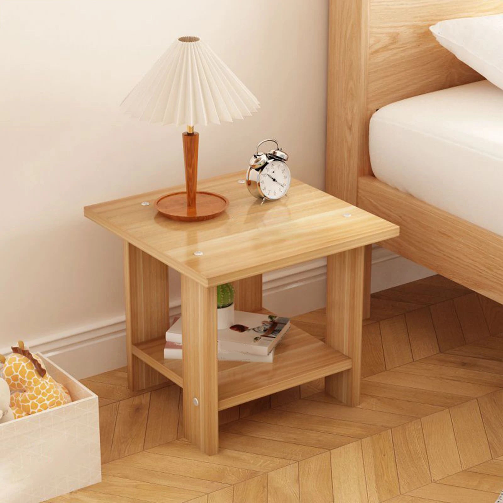 Wooden Double Layer Nightstand