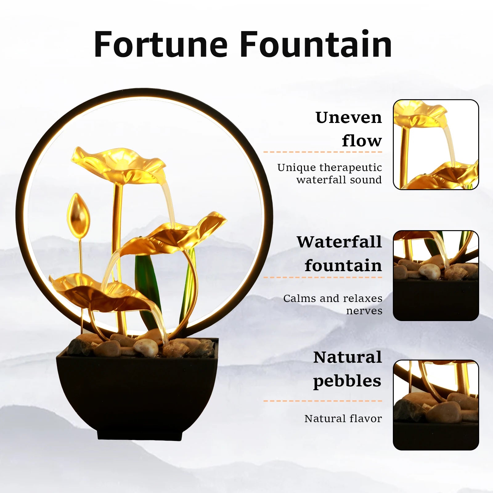 Tabletop Waterfall Fountain Decor