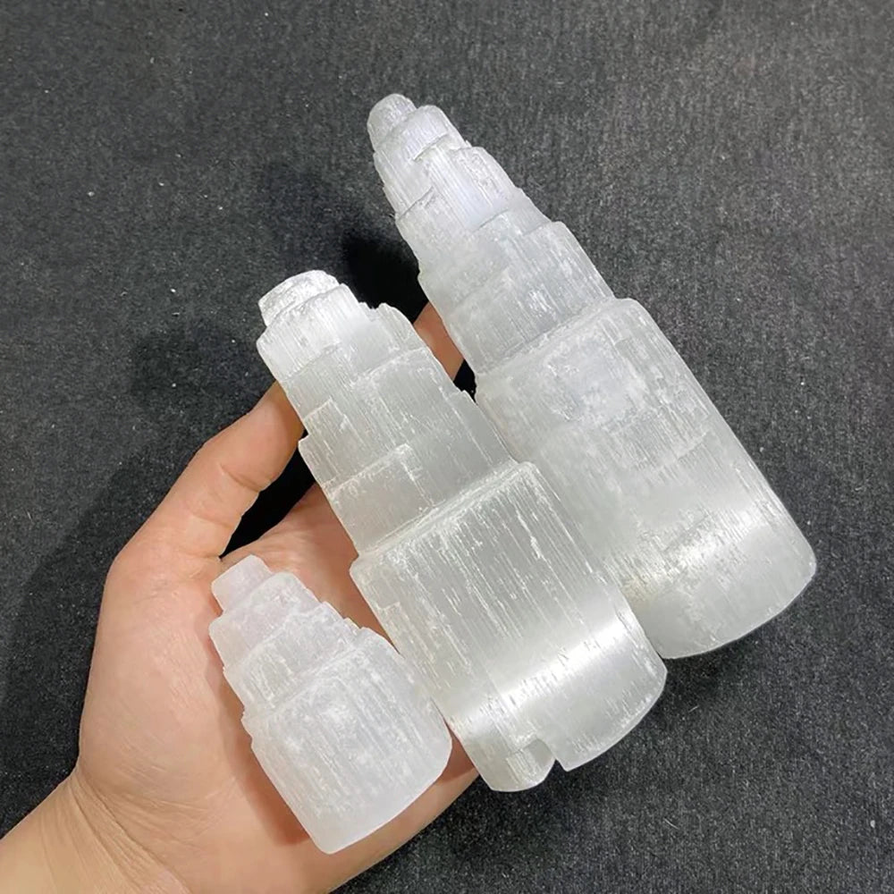 White Selenite Crystal Tower