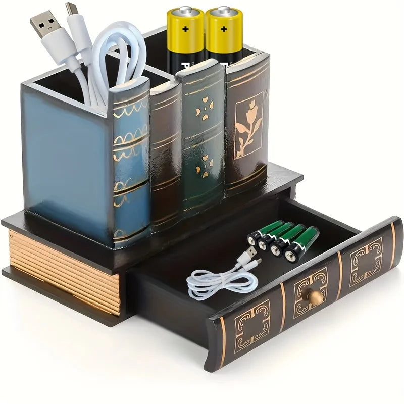 Vintage Wooden Pen Holder