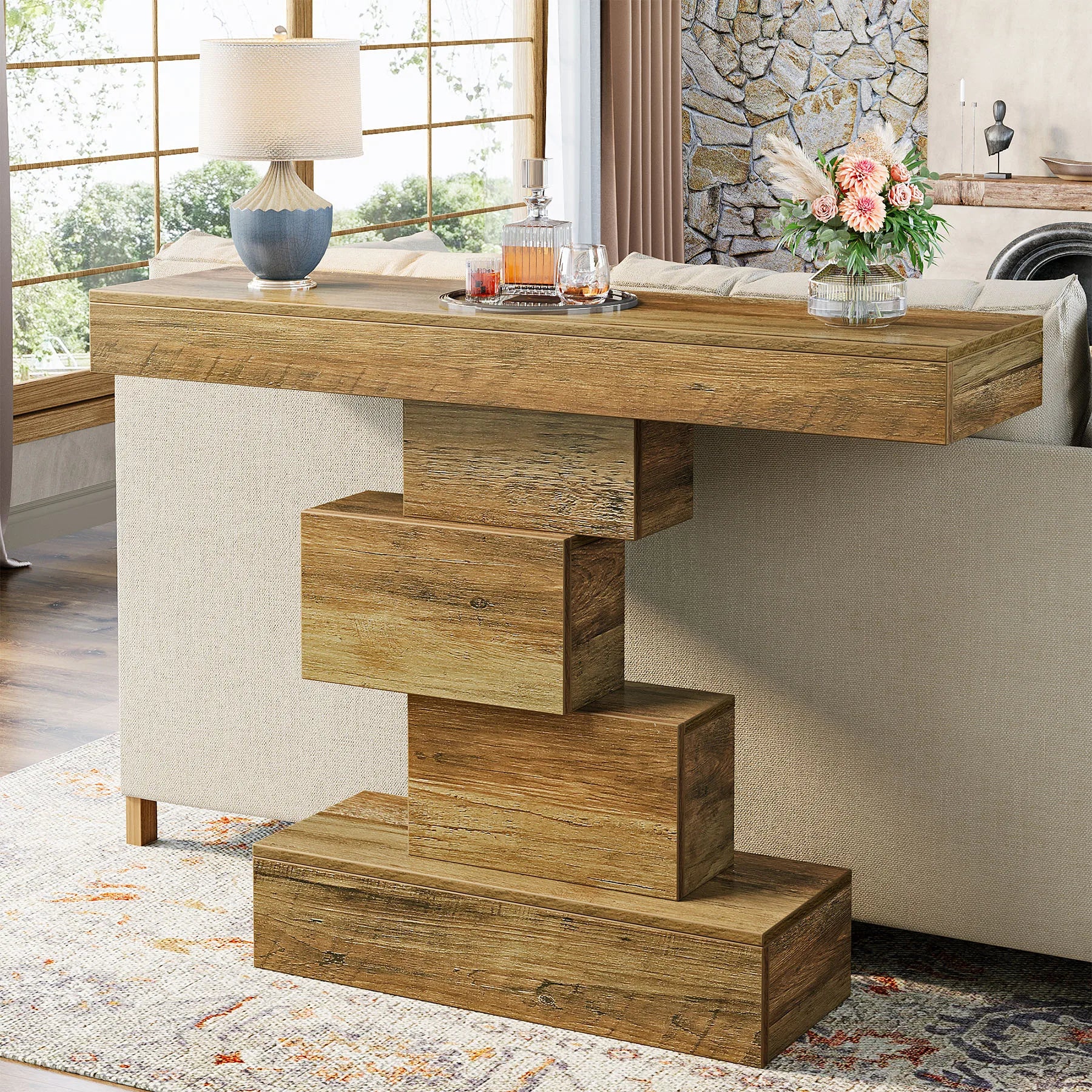 Farmhouse Wood Console Table