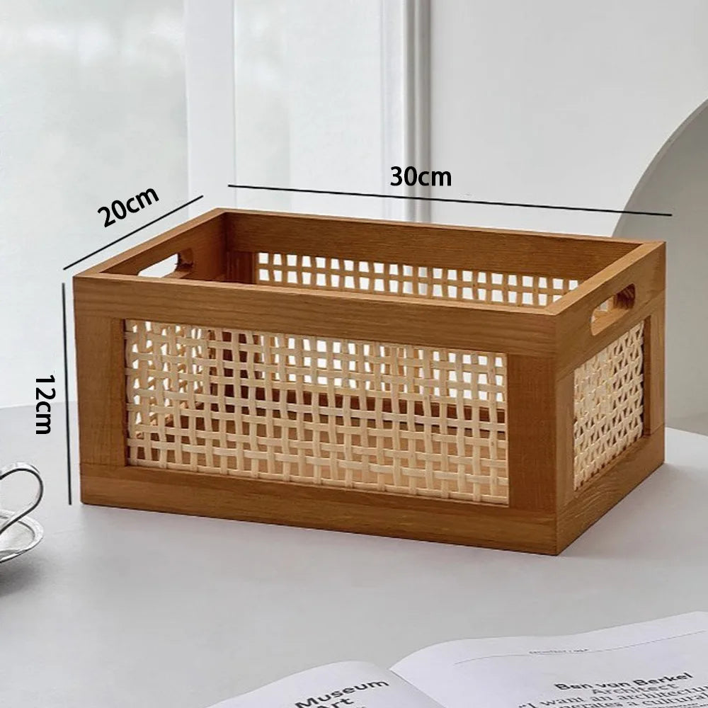 Retro Rattan Storage Box