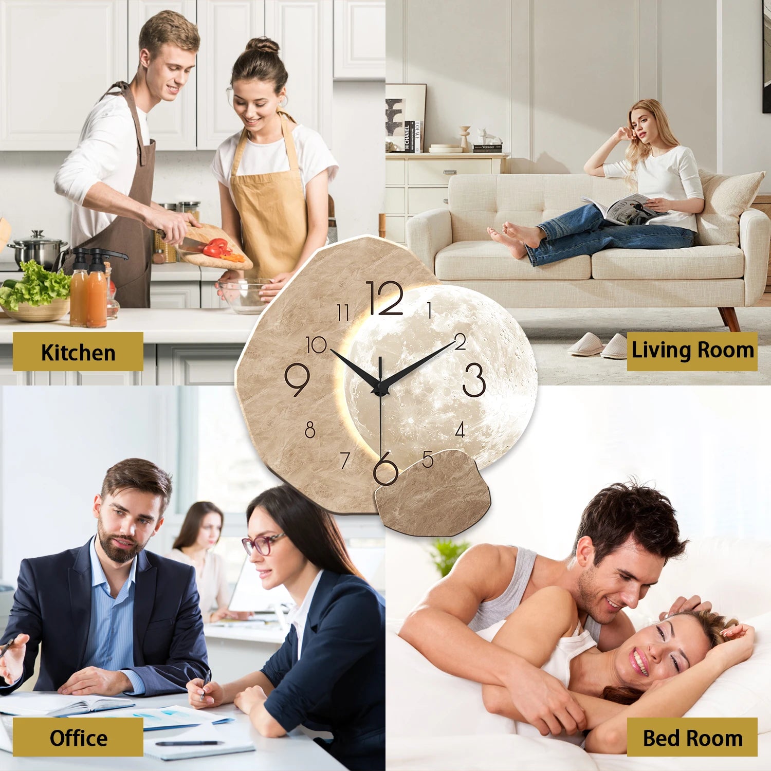 Modern Moon Wall Clock