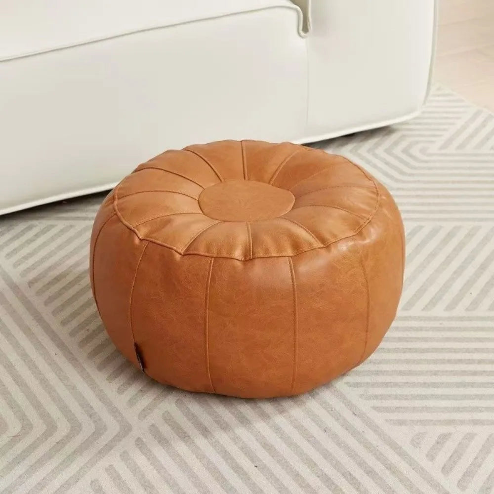 PU Leather Storage Pouf