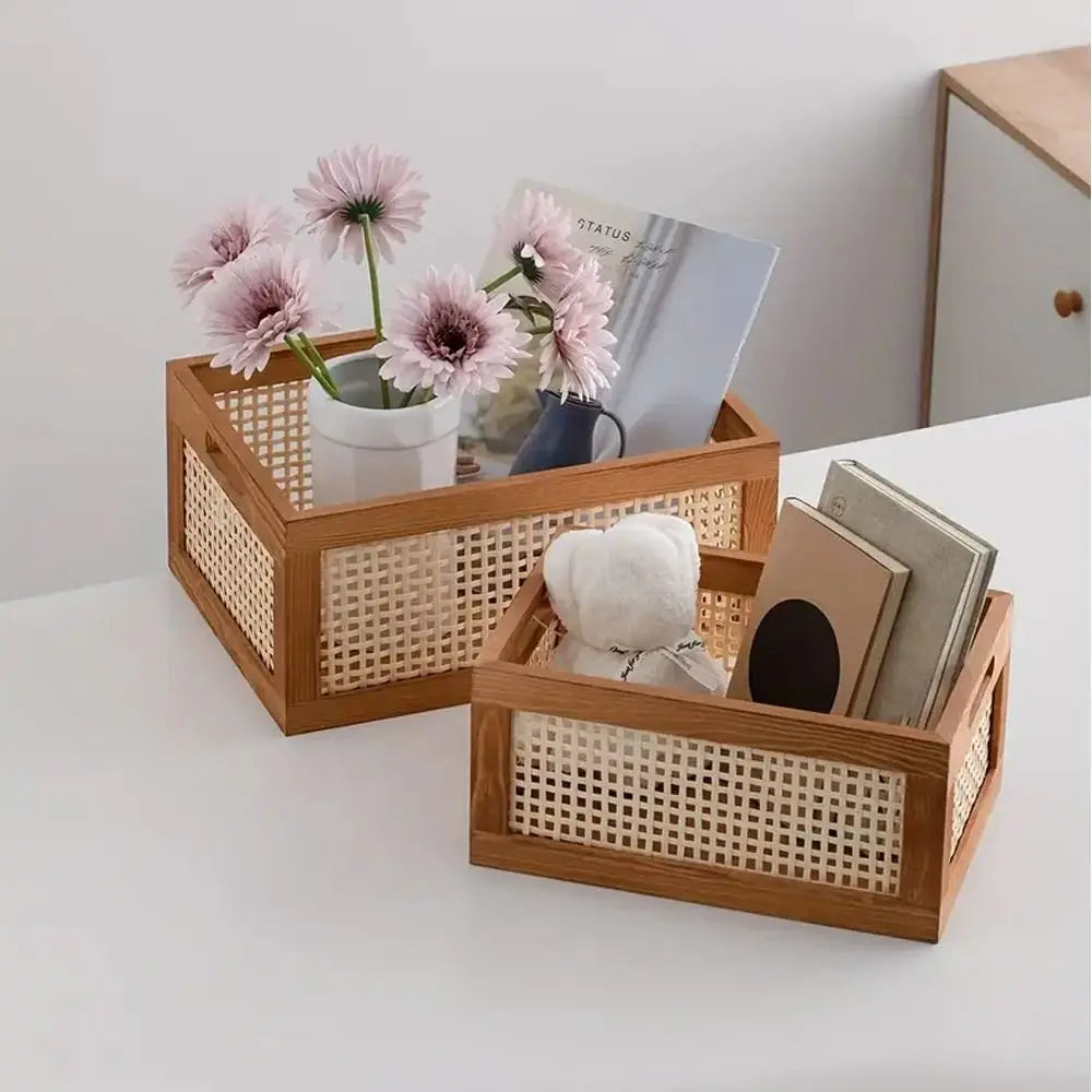 Retro Rattan Storage Box