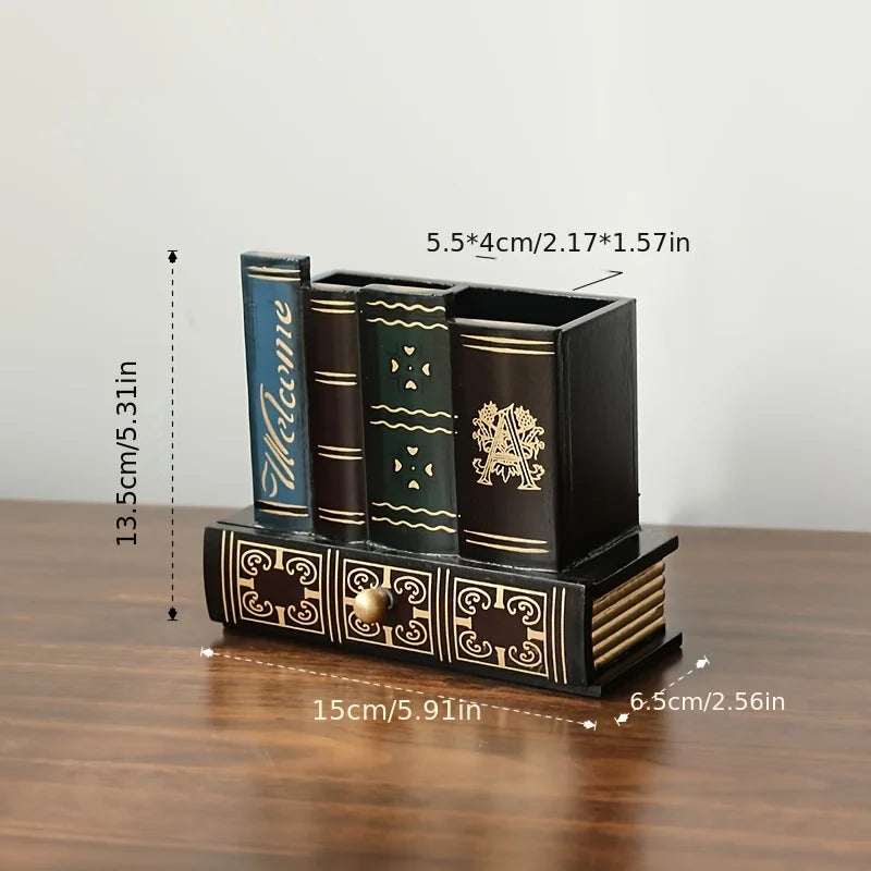 Vintage Wooden Pen Holder