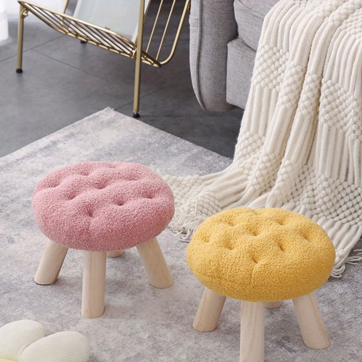 Flower Round Foot Stool