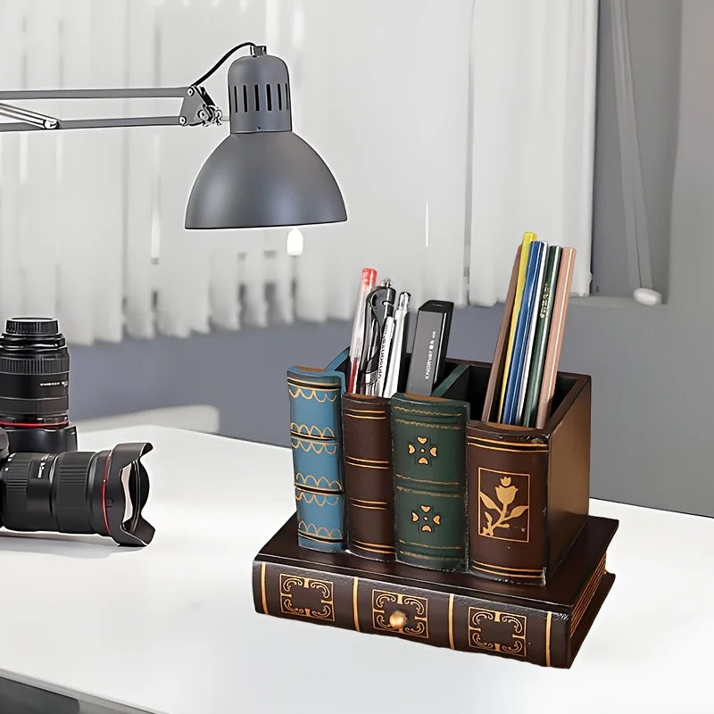 Vintage Wooden Pen Holder