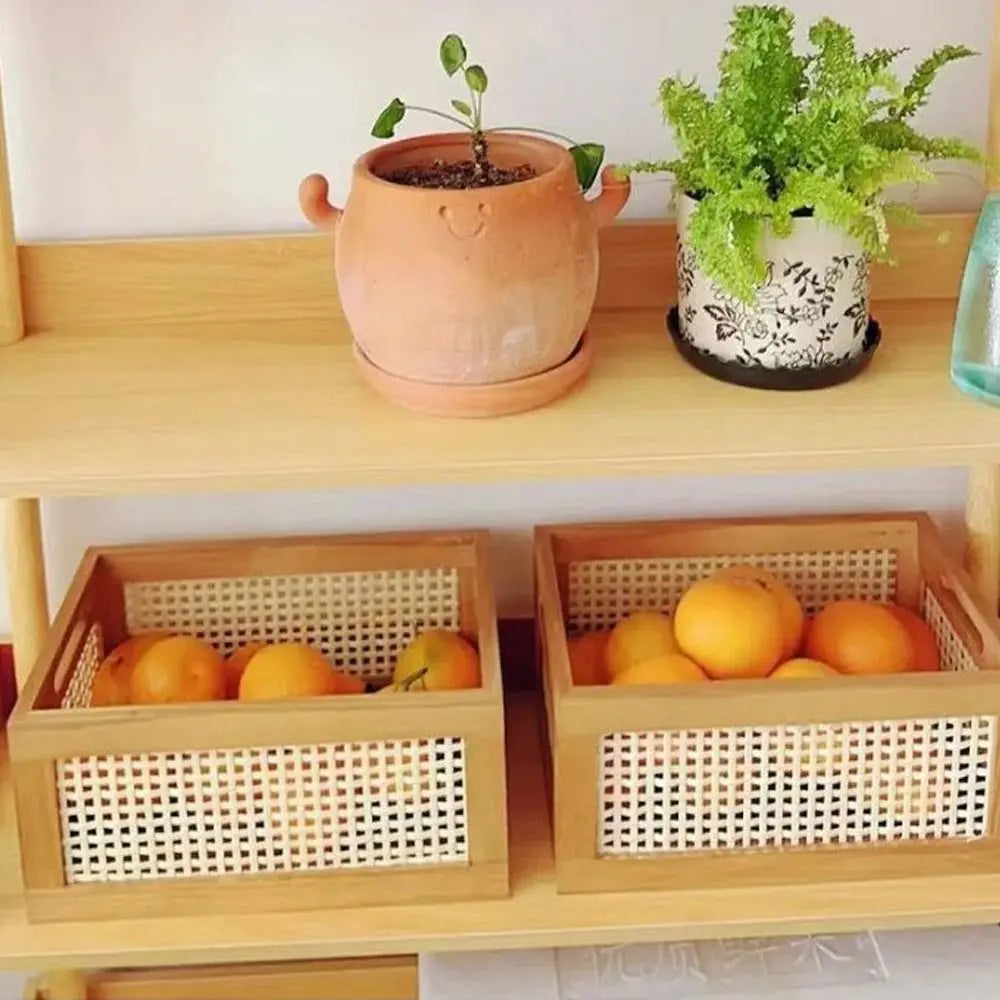 Retro Rattan Storage Box