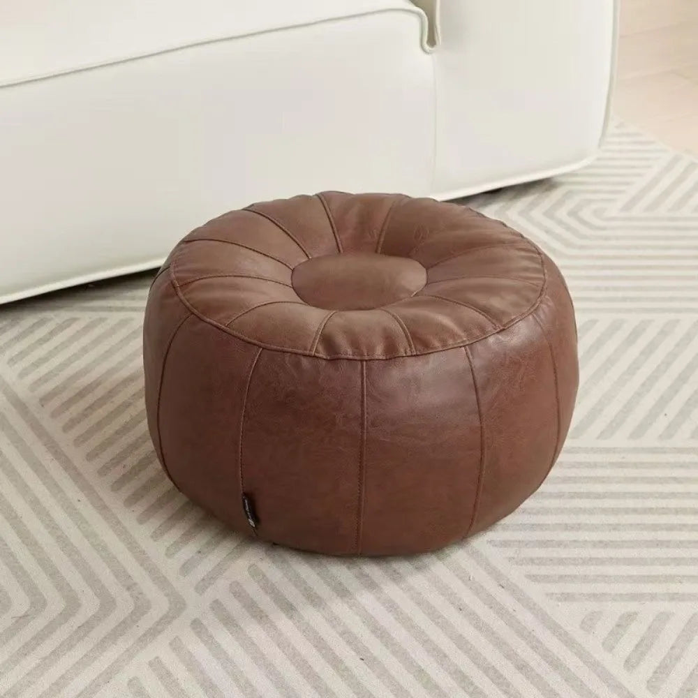 PU Leather Storage Pouf