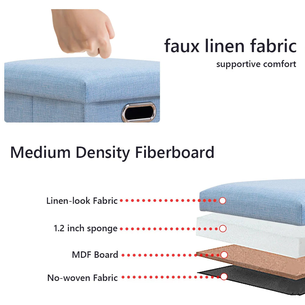 Folding Storage Ottoman Cube