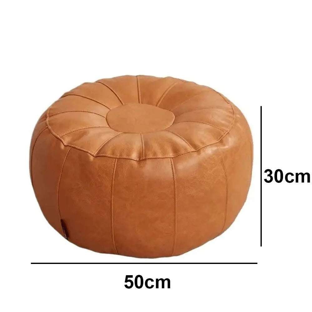 PU Leather Storage Pouf