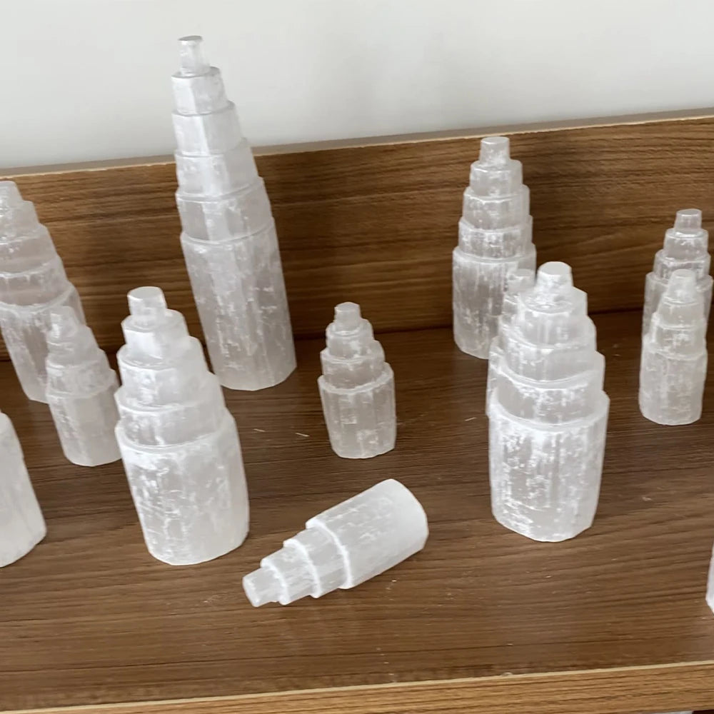 White Selenite Crystal Tower
