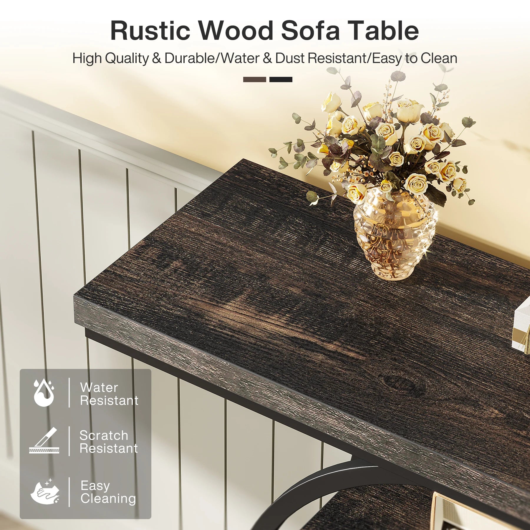 Industrial 4-Tier Console Table