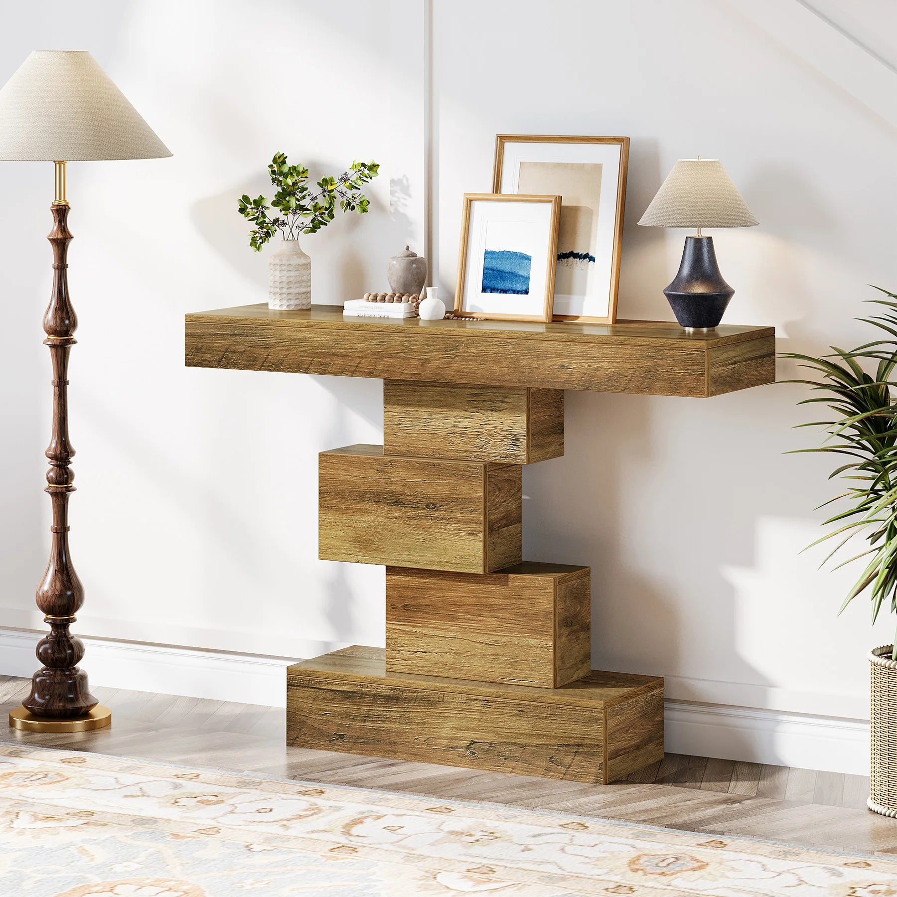 Farmhouse Wood Console Table