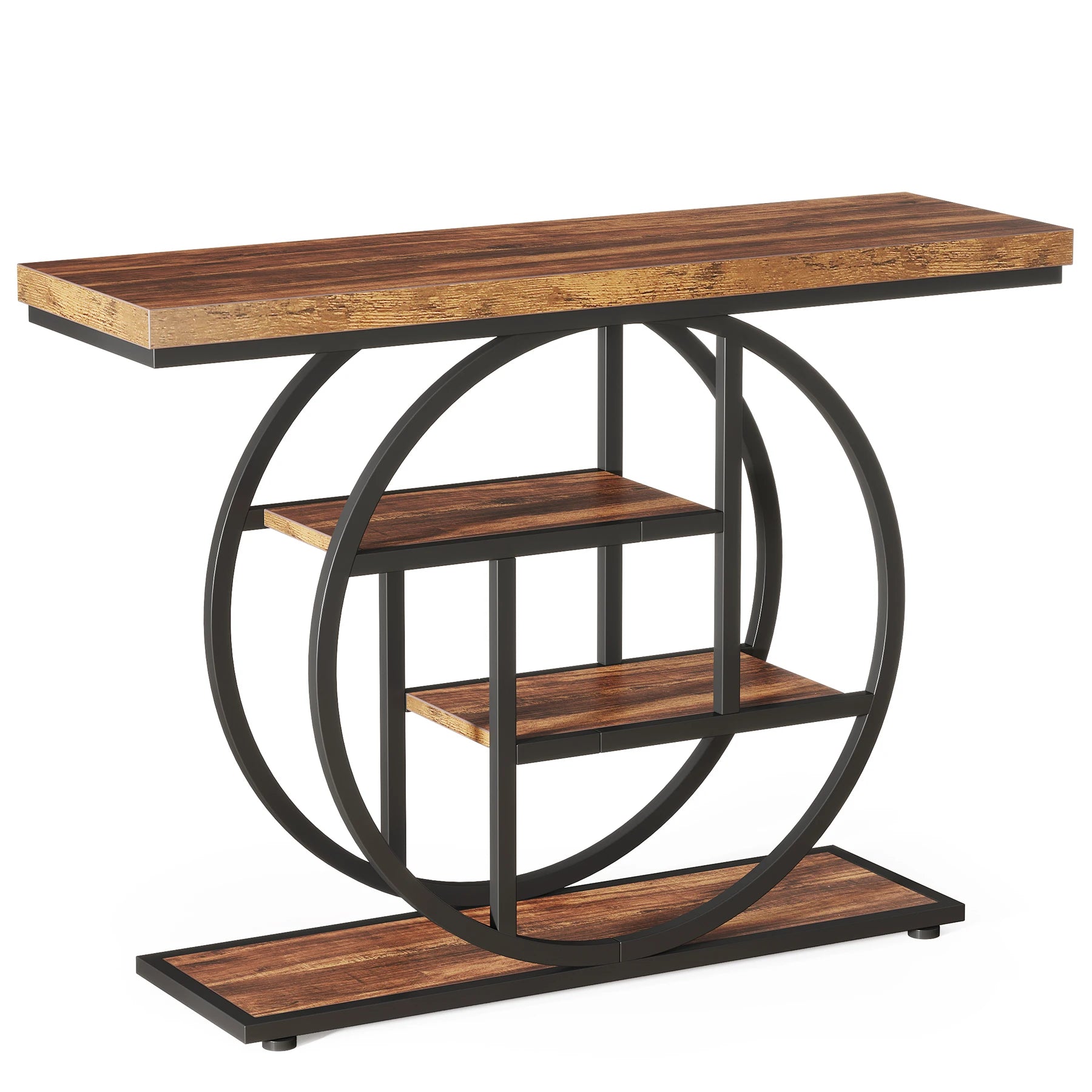 Industrial 4-Tier Console Table