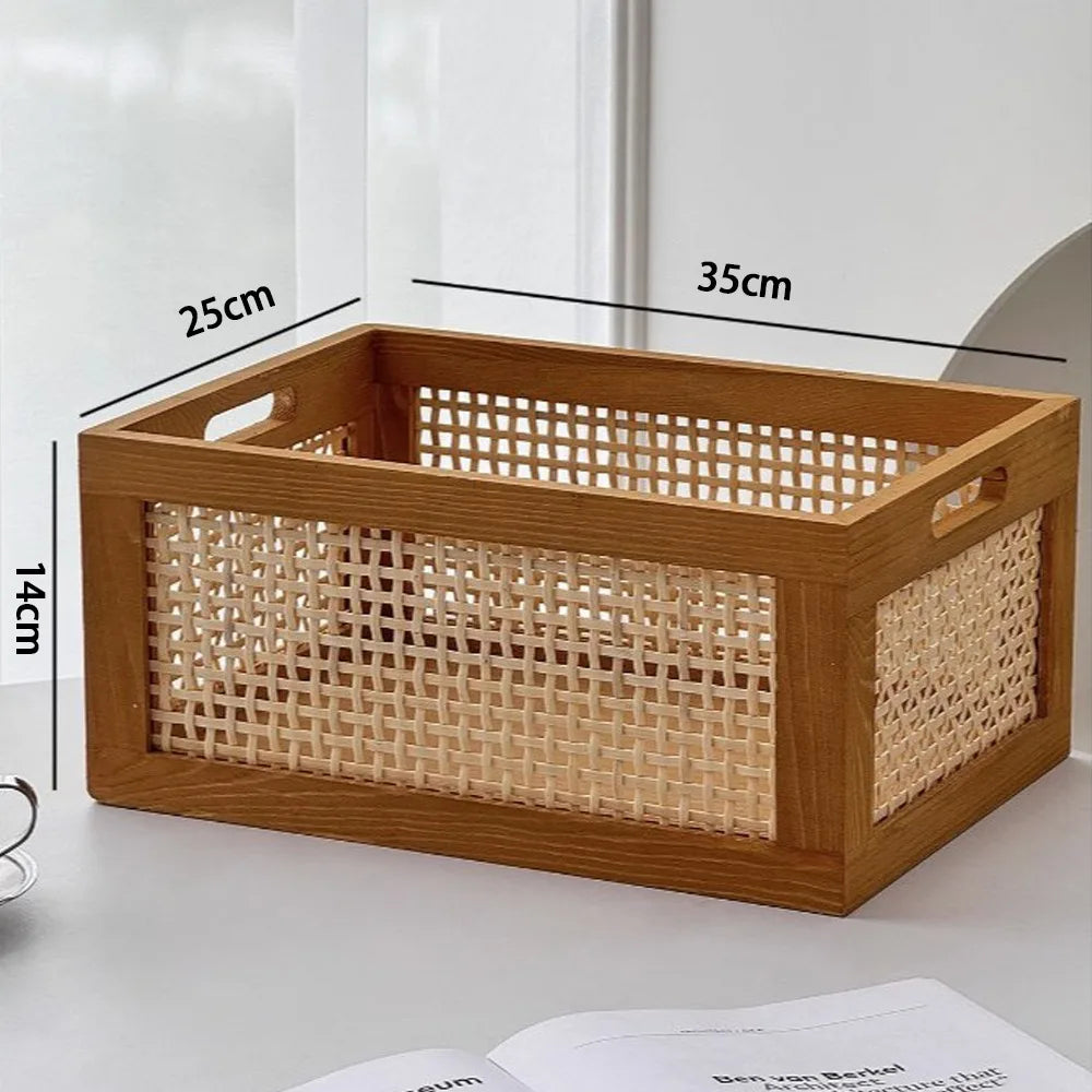 Retro Rattan Storage Box