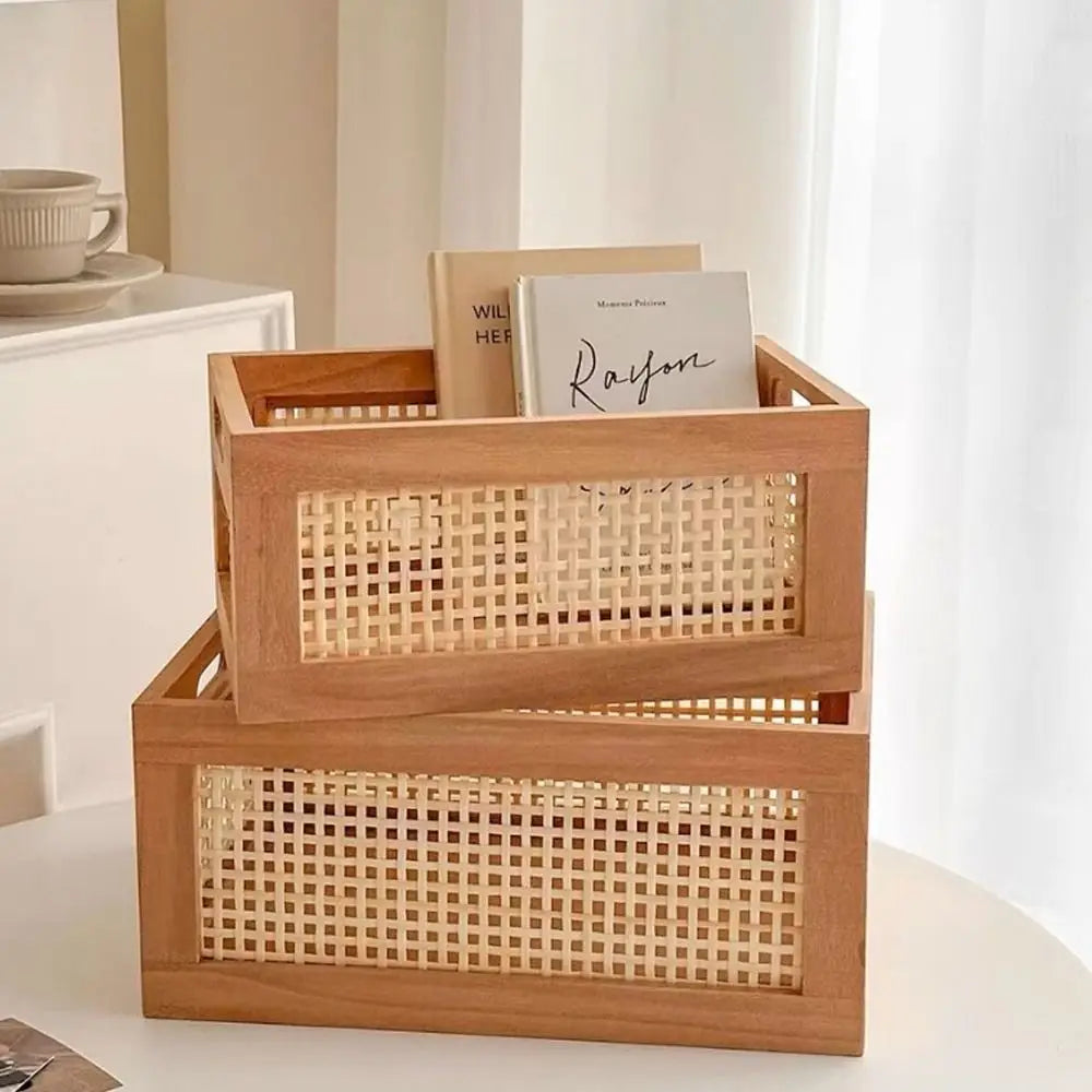 Retro Rattan Storage Box