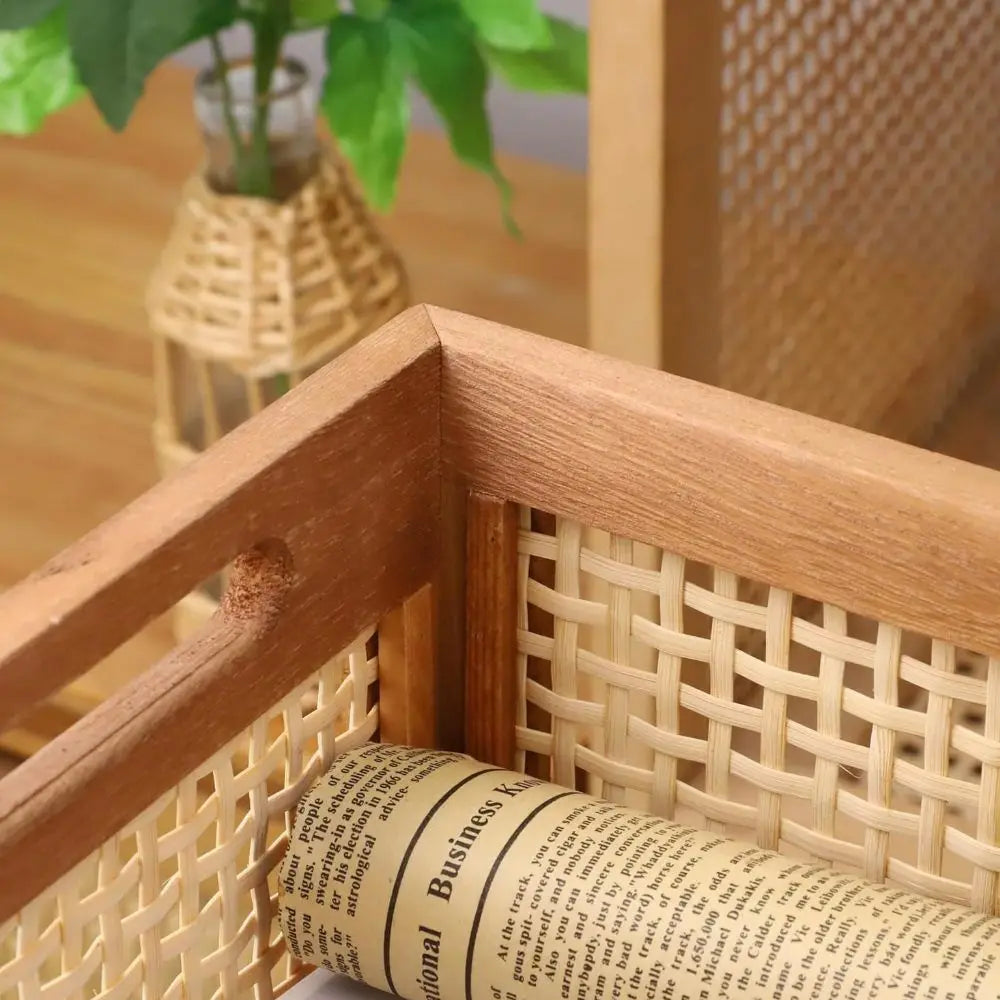 Retro Rattan Storage Box