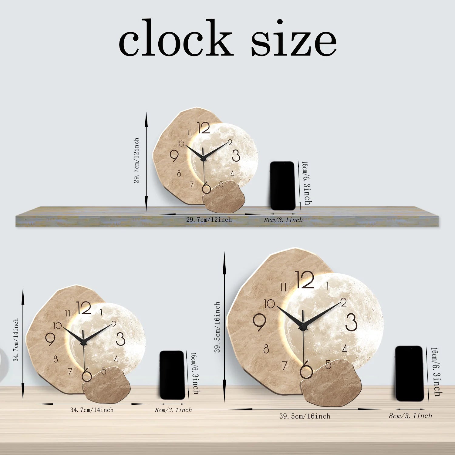 Modern Moon Wall Clock