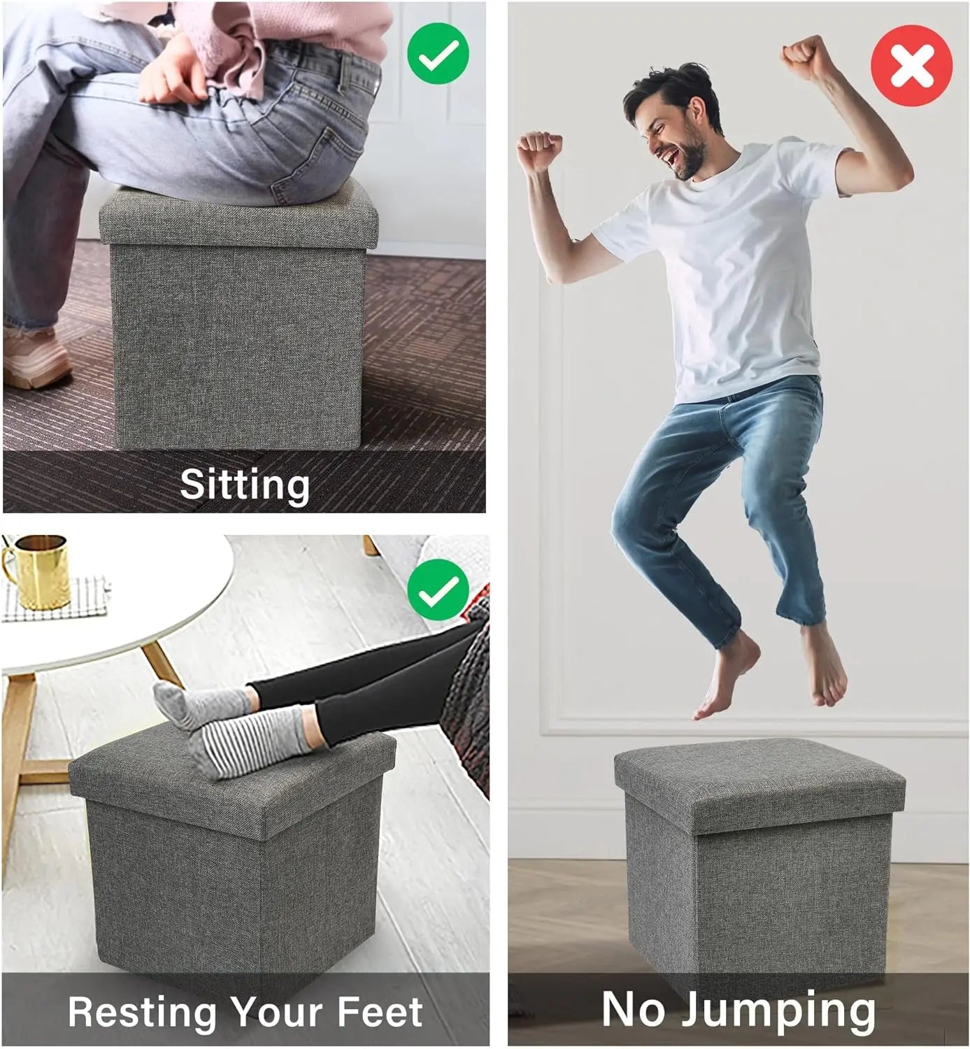 Multifunctional Folding Storage Stool