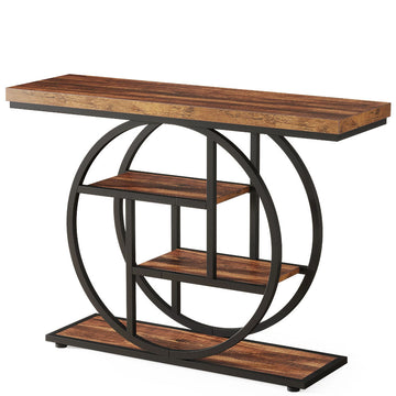 Industrial 4-Tier Console Table