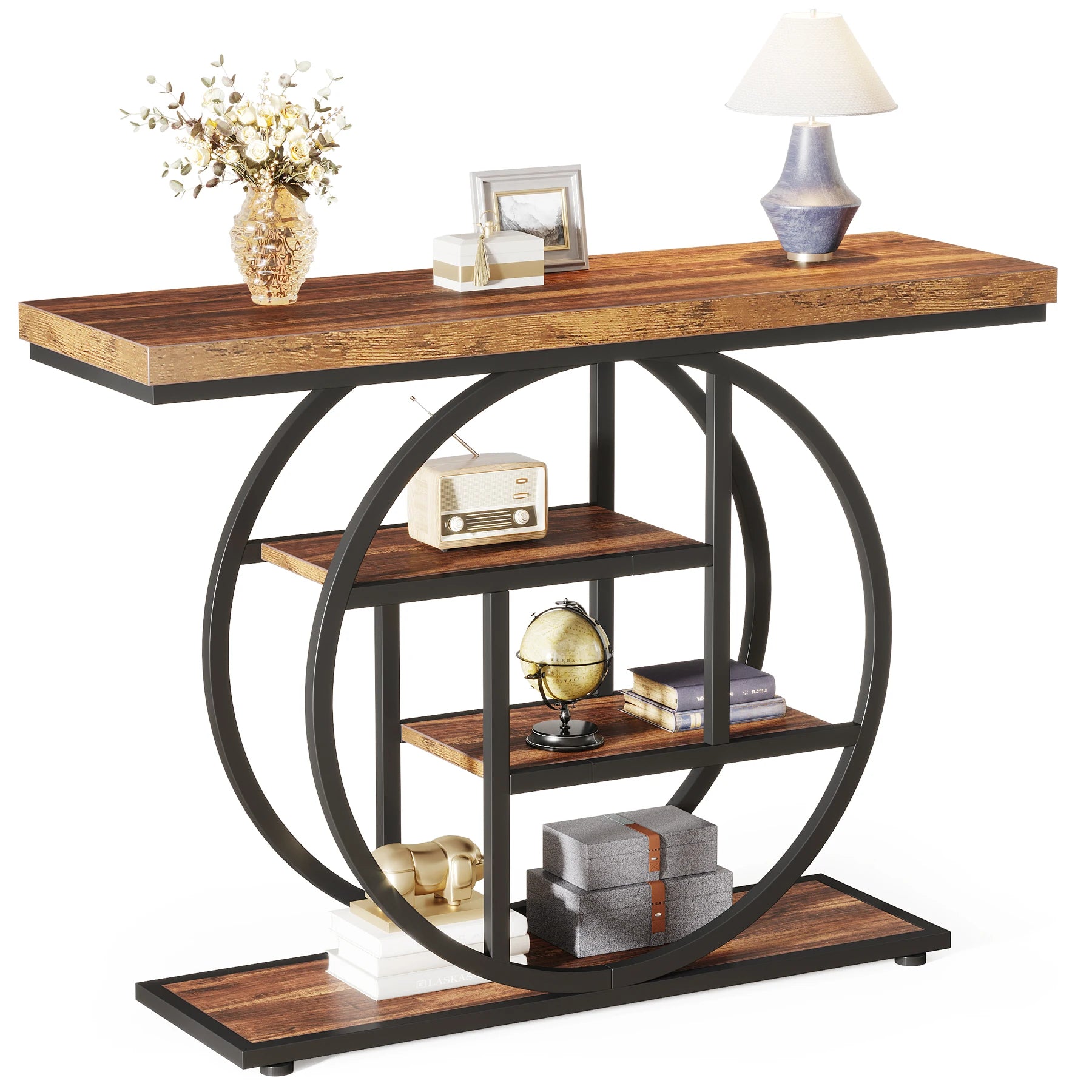 Industrial 4-Tier Console Table