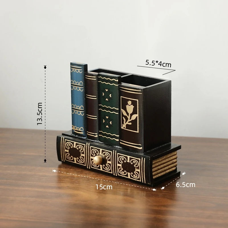 Vintage Wooden Pen Holder