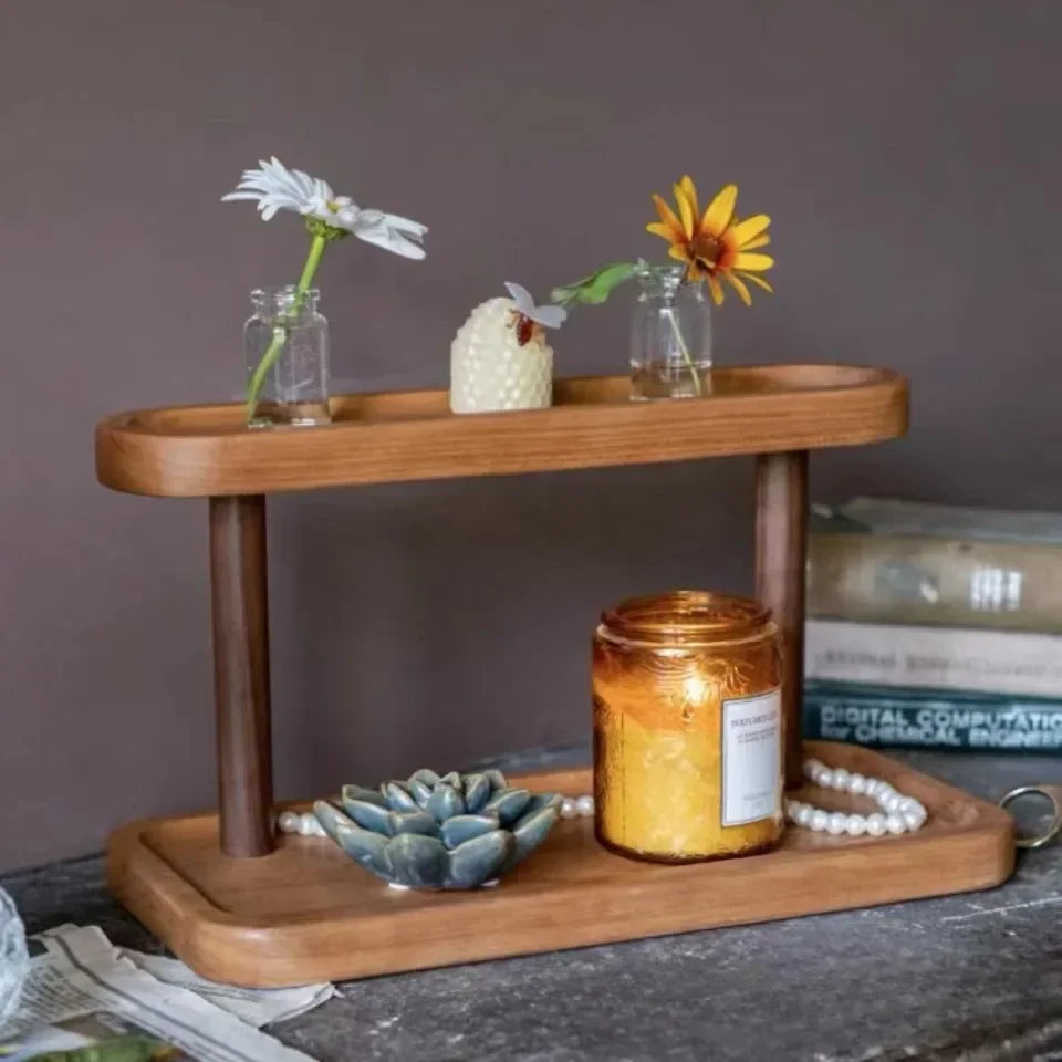 Vintage Wooden Storage Shelf
