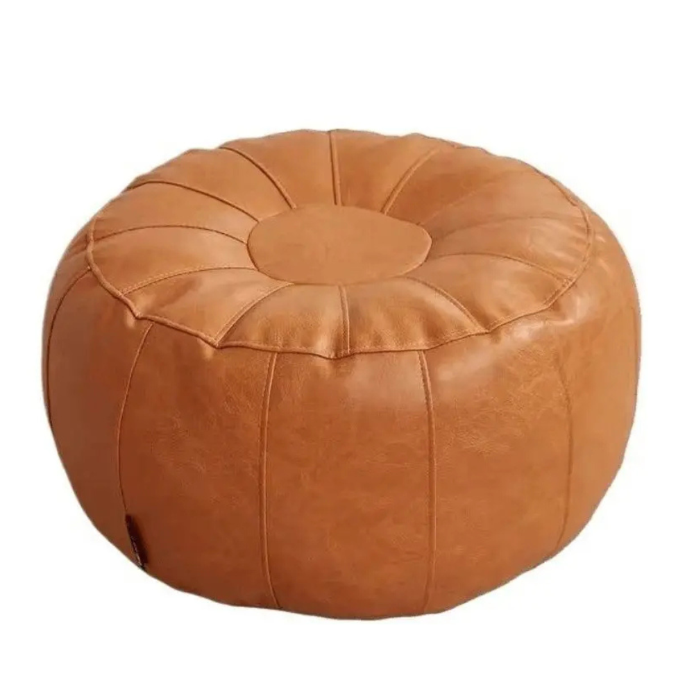 PU Leather Storage Pouf