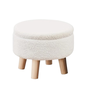 Velvet Round Ottoman Stool