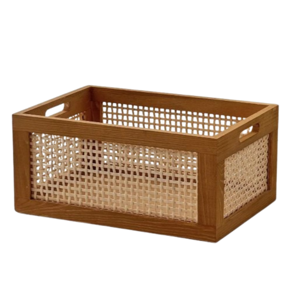 Retro Rattan Storage Box